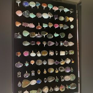 Gemstone sterling dipped rings $15 each